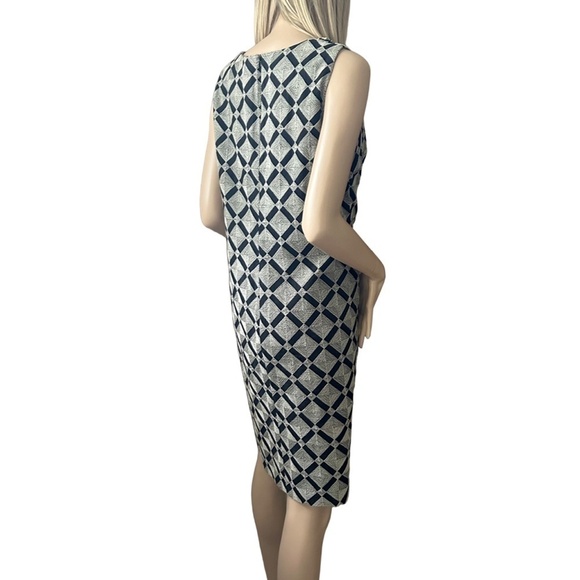 Ellen Tracy Shift Dress Tribal Beaded Boho Woven Geometric Linen Cotton Blend - Picture 6 of 14